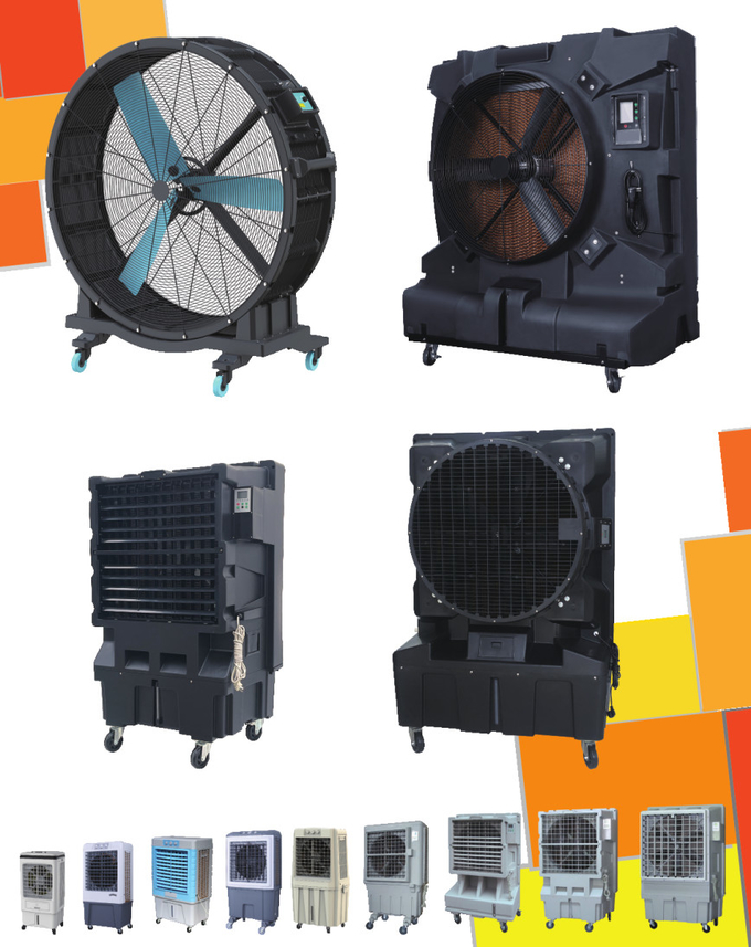 Commercial Large Power Mobile Evaporative Air Cooler For 500m2 Area