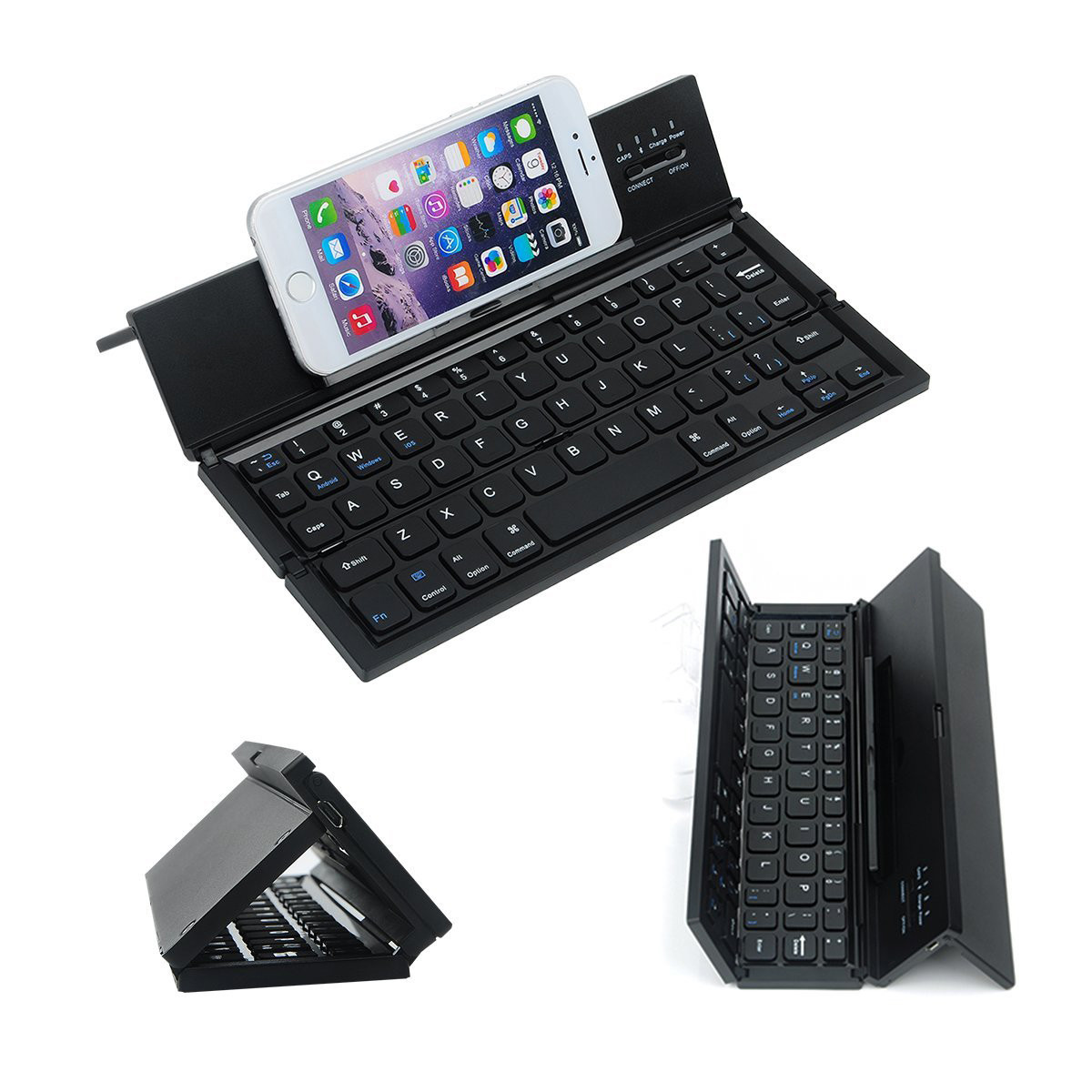 Aluminum Alloy Folding Bluetooth Keyboard Rechargeable With CE ROHS Approval