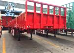 Three Axle Semi Trailer Blue Color Sidewall Semi Trailer Flatbed Trailer High