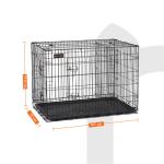 Plastic Tray Thick Metal Dog Crate , Pet Metal Cage Iron Wire High Security