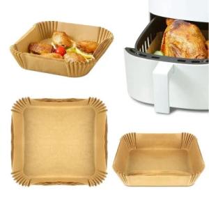 Quality 50Pcs Square Disposable Air Fryer Paper Liner Heat Resistant Steamer Non Stick Mat wholesale