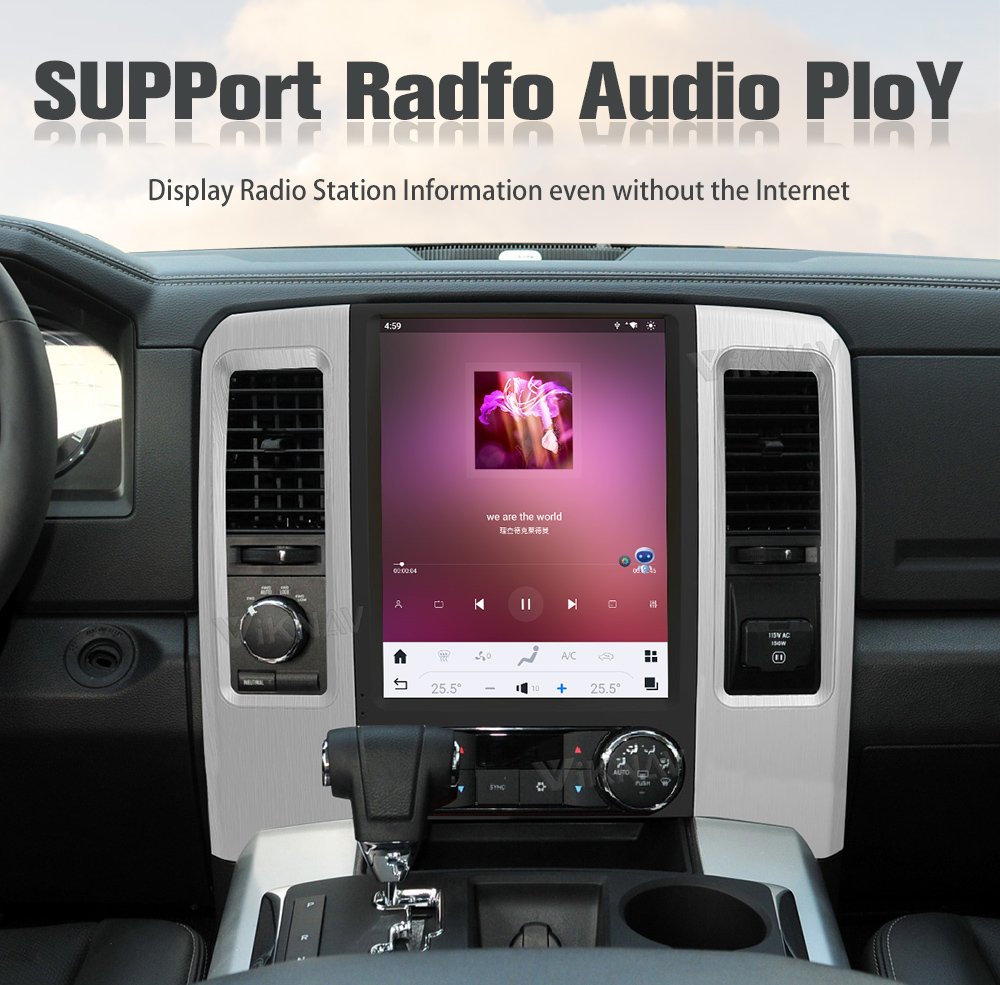 12.1 inch Android Auto Car radio For 2008-2011 Dodge Ram GPS Multimedia player Touch Screen Support Wireless Carplay
