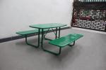 Metal Green Color Outdoor Picnic Tables Chair Set 1600mm Length