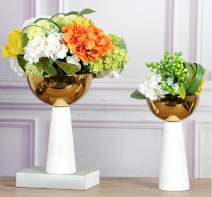 Quality Wedding Gold Plated 300mm 280mm Decorative Flower Vase wholesale