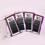 12 Lines Natural Looking Lash Extensions Silk / Mink Material For Makeup