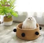 Customized Logo 0.9kg 42*16CM Round Cat Bed