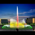 High Spray Dry Floor Fountains RGB Underwater Light