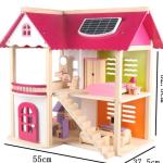 Natural 37.5cm Diy Wooden Dollhouse Furniture Wooden Toy House Furniture