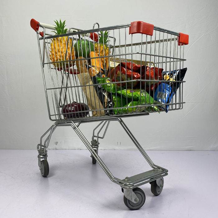 125L Large Capacity Russian Style Supermarket Steel Handcart Grocery Store High-Quality Cart Wholesale