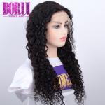 Brazilian Water Wave Human Hair , Transparent Lace Frontal Wig HD Lace Wig