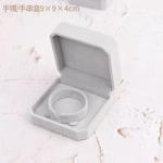 Gray White Velvet Cardboard Gift Packaging Box Display For Jewelry Ring Necklace