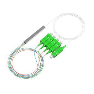 Quality PSM 1X4-PLC SC/APC G.657A GPON EPON FTTH PLC splitter 900um steel tube fiber optic splitter wholesale