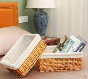 Quality Hand Woven Decoration Organizer Rattan Willow Wicker Cutlery Fruit Storage Tray Home Decoractions Win Boxes basket wholesale