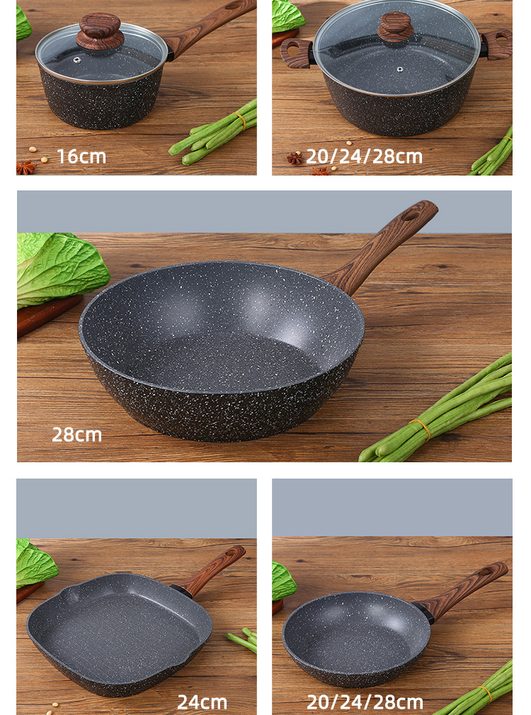 Nonstick Aluminum Cookware Sets Long Service Life For Home Kitchen