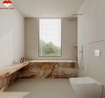 Modern Onyx Marble Gold Vein Wooden Yellow Golden Grain Bathtub Decor for Modern