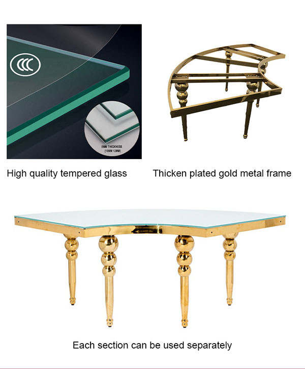 Monaco Marriage Hall Dining Table Chairs S Shape Decoration Creative 75CM