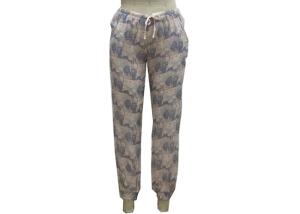Quality Fashion Ladies100% Viscose Elastane Trousers , Womens Beach Pants Flowers Printed wholesale