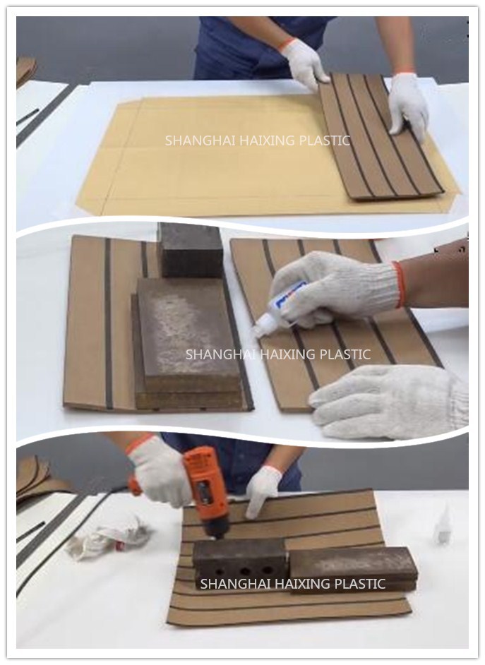 EU CE Standard Soft PVC Roll Floor Synthetic Teak Decking Modern Design for Hotels