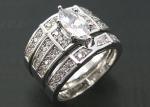10K 14K Gold Engagement Wedding Ring , 0.68ct 56pcs Natural Diamond ring ODM