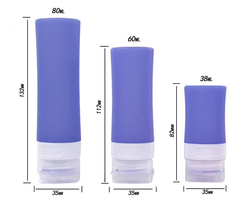 Portable Silicone Cosmetic Container Travel Size Bottles , 80ml