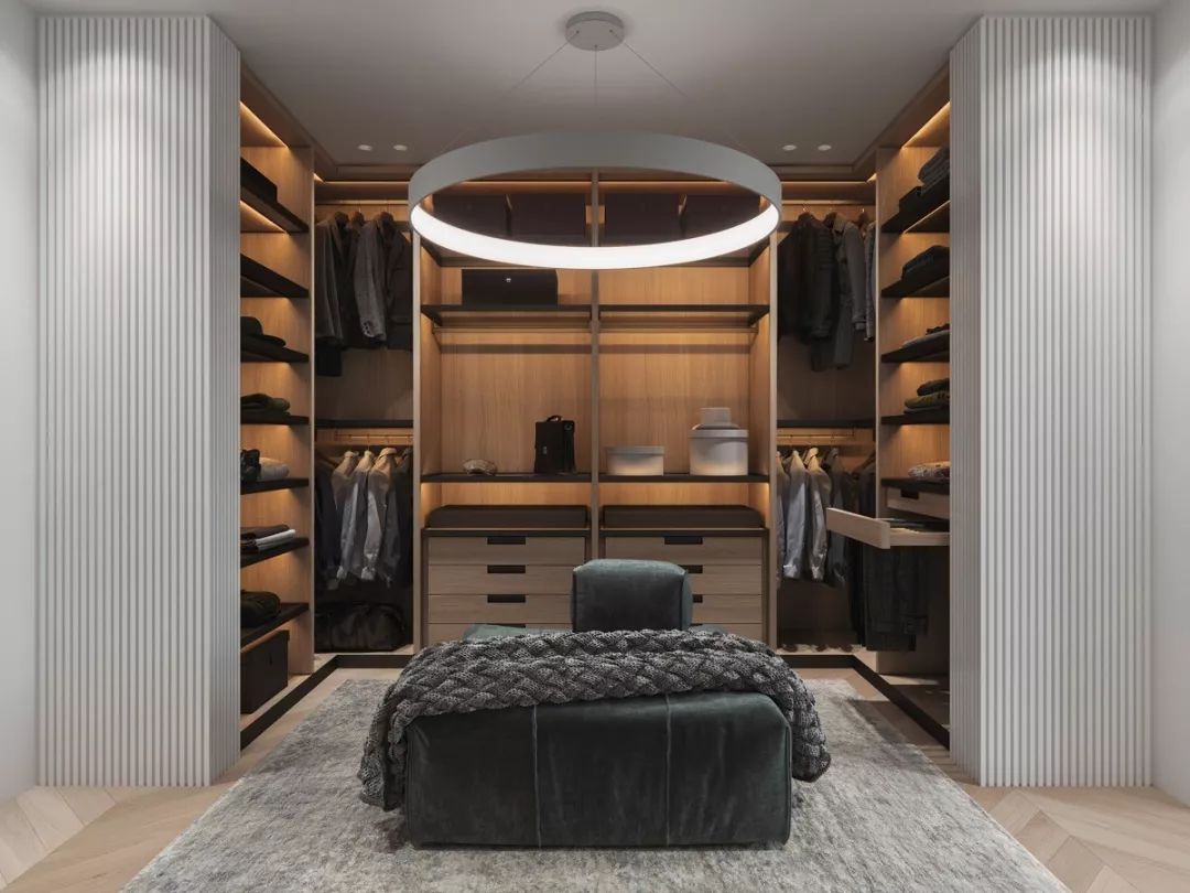 Contemporary Wooden Wardrobe Cabinet for Bedroom Room Furniture Design Style 2D / 3D