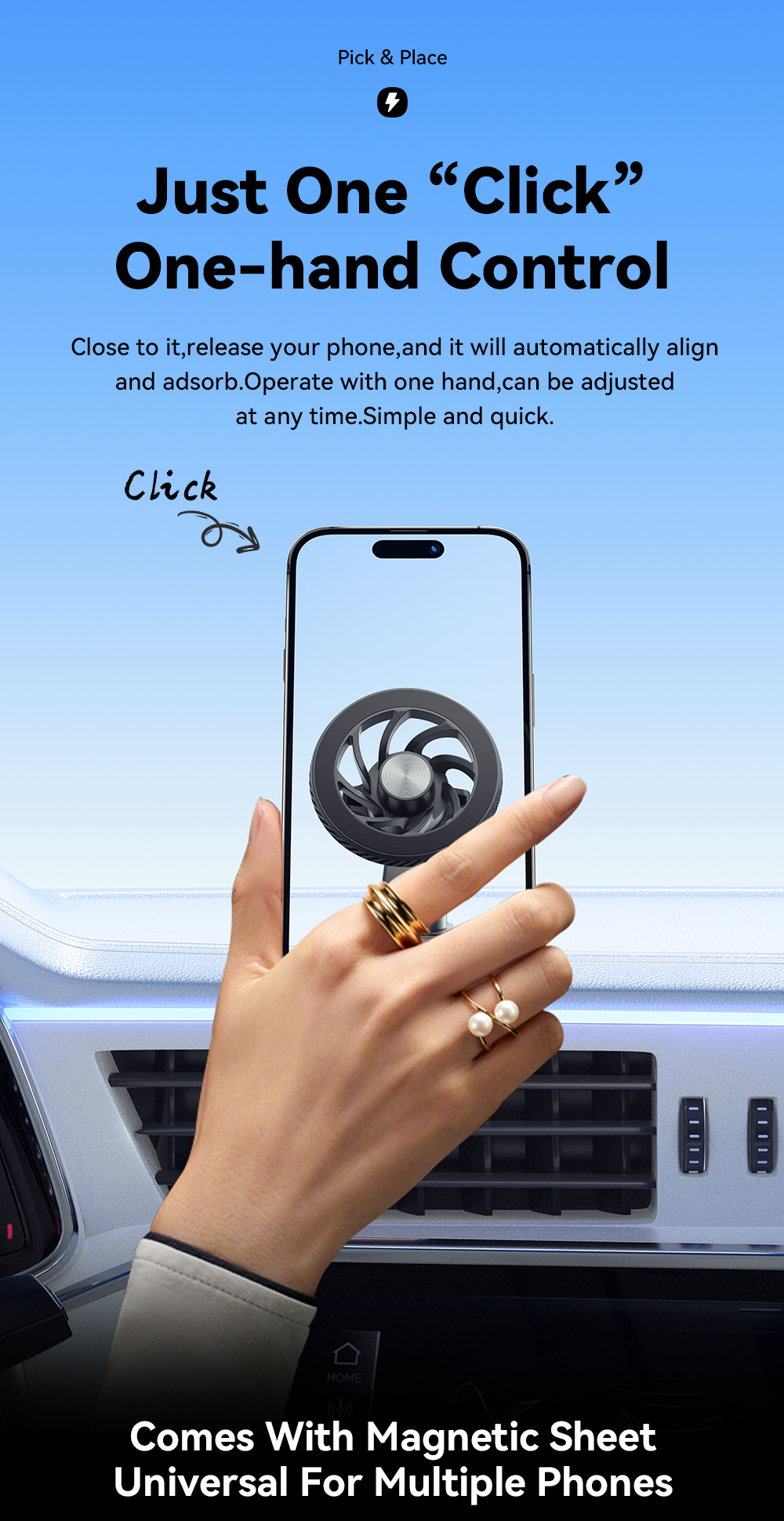 ESSAGER ES-ZJ24 Series Magnetic Car Phone Mount Holder