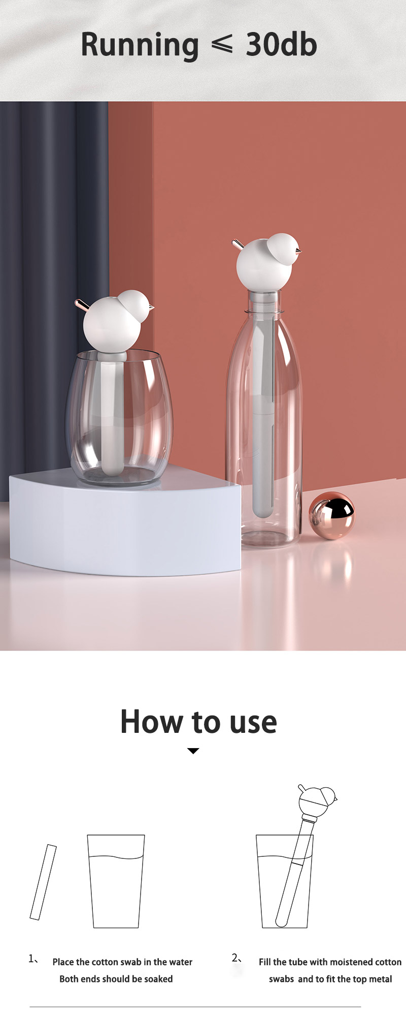 Creative Bird Humidifier USB Portable Water Replenishing Air Humidifier, Suitable For Home Use Birdie Humidifier Aroma D