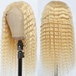 Blonde 613 Deep Wave Wig Human Hair Wig Brazilian Virgin Cuticle Aligned