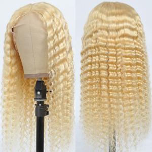 Quality Blonde 613 Deep Wave Wig Human Hair Wig Brazilian Virgin Cuticle Aligned wholesale