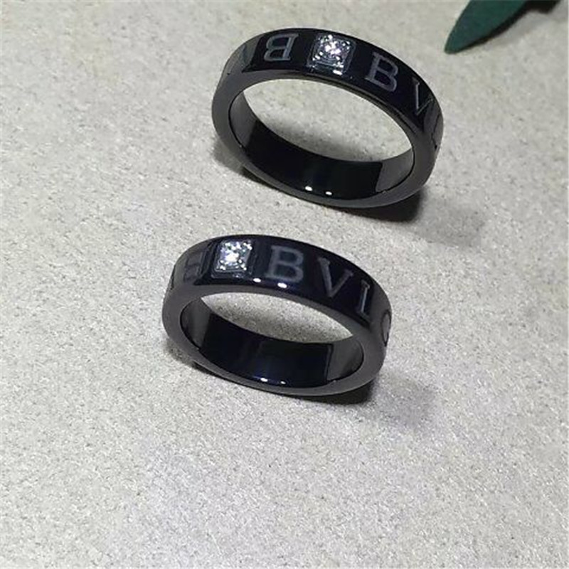 Luxury jewe factory series black ceramic diamond ring