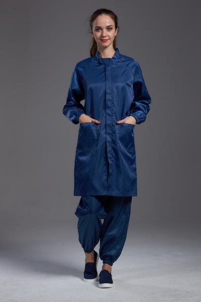 Anti Static ESD Garment Resuable labcoat Class1000 straight open zipper stand