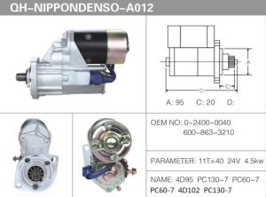 Quality Komatsu Excavator Starter Motor PC130-7 PC60-7 4D95 4D102 11T*40 wholesale