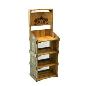 Quality Classical Wine Display Stand Wooden Display Shelf Beverage Juice Stand For Supermarket wholesale