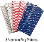 Biodegradable Patriotic Theme Foil Red White And Blue Paper Straws