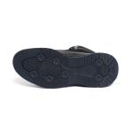 Rubber Outsole Winter Black Mens Leather Casual Boots