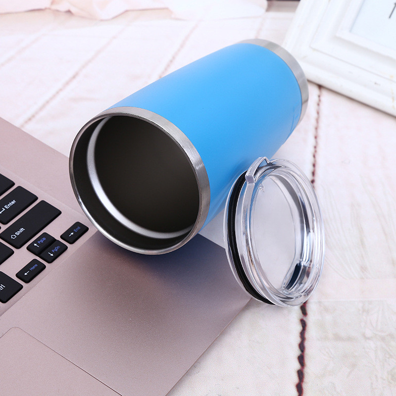 Custom 20 Oz Double Wall Vacuum Insulated Car Cup Powder Coated Glass Vacuum Cup Hot Stainless Steel Coffee Cup With