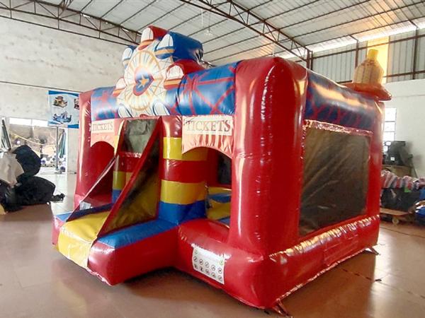 Cheap 1000D Outdoor Bounce House Ferris Wheel Tickets Inflatable Bouncer Castle With Slide Combo for sale