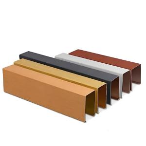 Quality OEM Wood Grain Aluminium Strip Ceiling U Shaped For Commercial wholesale