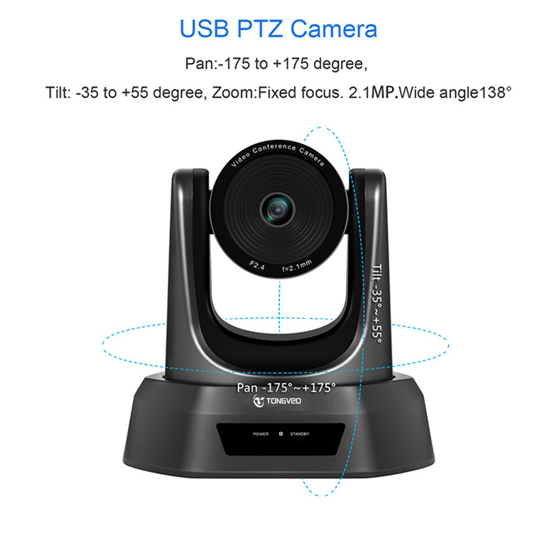 Tevo-Nv1080PRO USB PTZ Camera Fixed Focus HD Video Camera Wide Angel Video Conferencing Camera