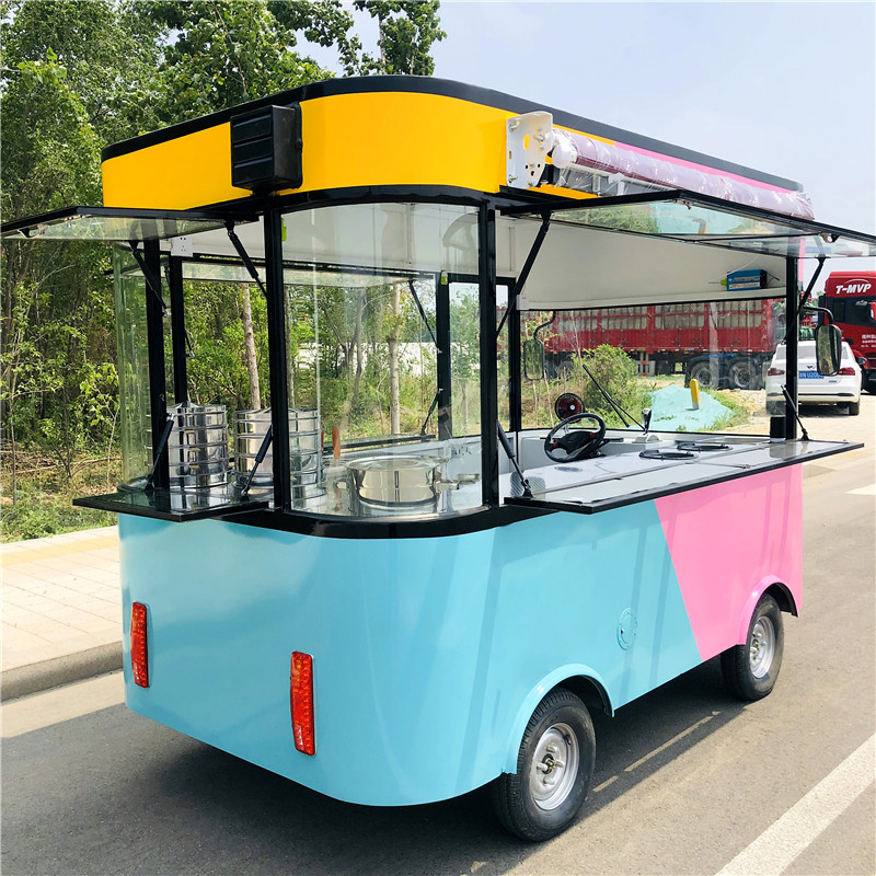 4 Wheels Mobile Food Trucks for Hot Dog Carts and Catering Concession Coffee Food Trailer