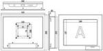 IP65 Touch Screen Industrial Panel Mount Monitor 12.1 Inch High / Low Resolution