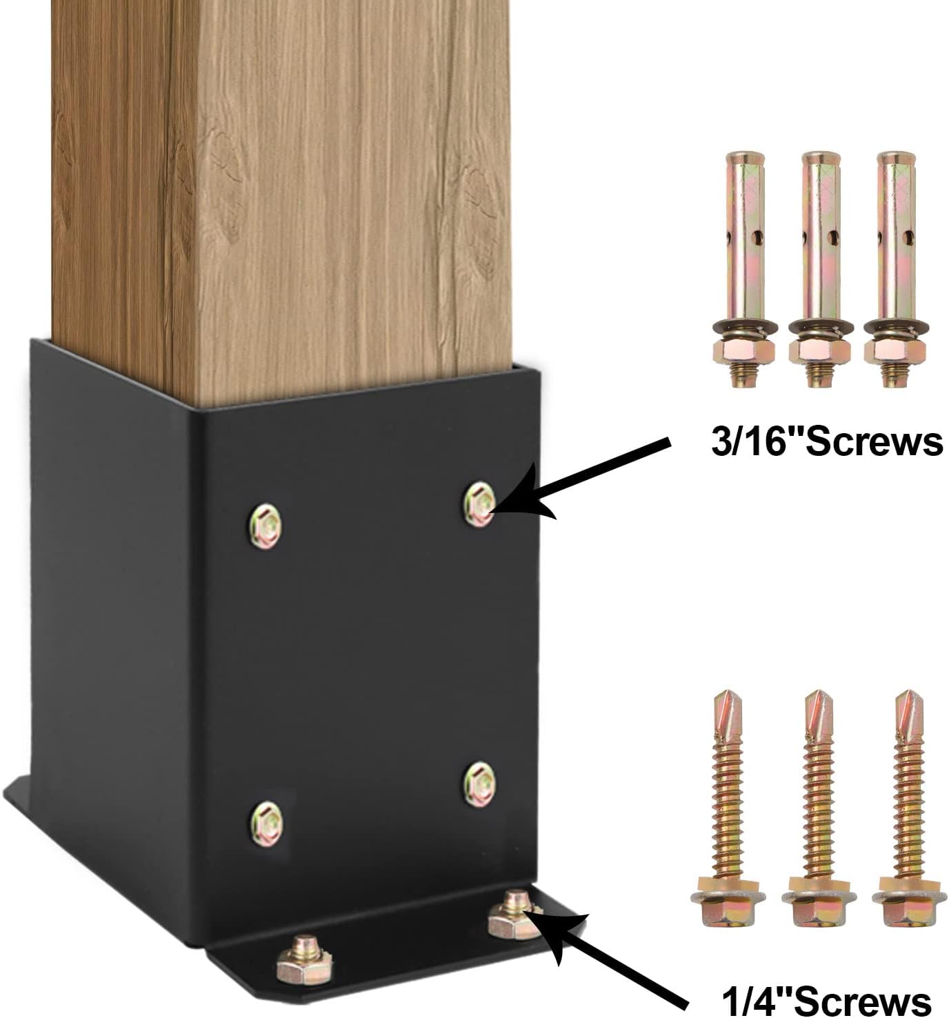 Log Cabin Outdoor Post Brackets in Steel with ROHS Certificate and Powder Coating