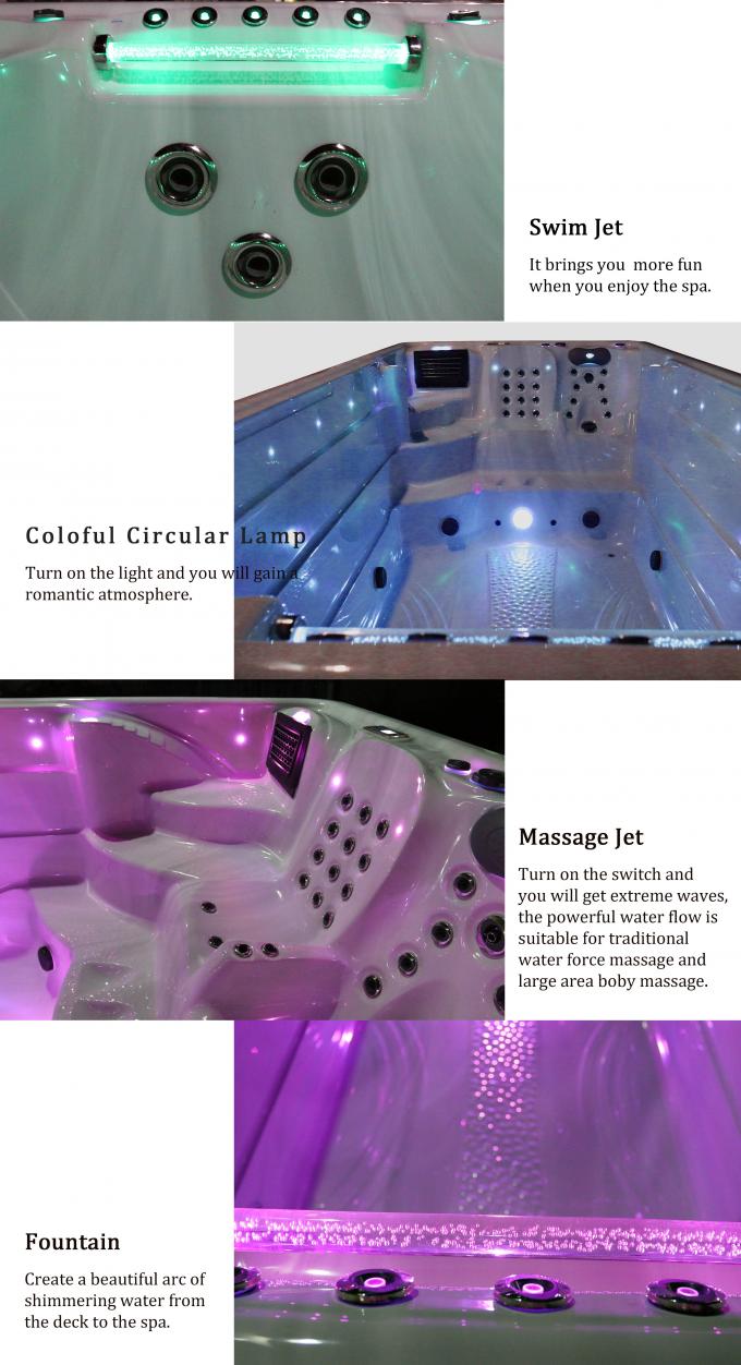 Luxury Endless Swimming Pool For Garden Massage Whirlpool Spa Tubs With Air Jets Jacuzzier Swim Bathtub For Outdoor