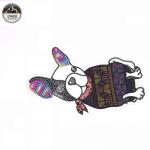 Fashion Dog Sequin Embroidery Patches Handmade 15.5*24.5cm Size Sew On Style