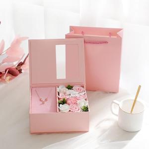 Quality Rigid Cardboard Jewelry Flower Gift Packaging Box Custom Logo Printing wholesale