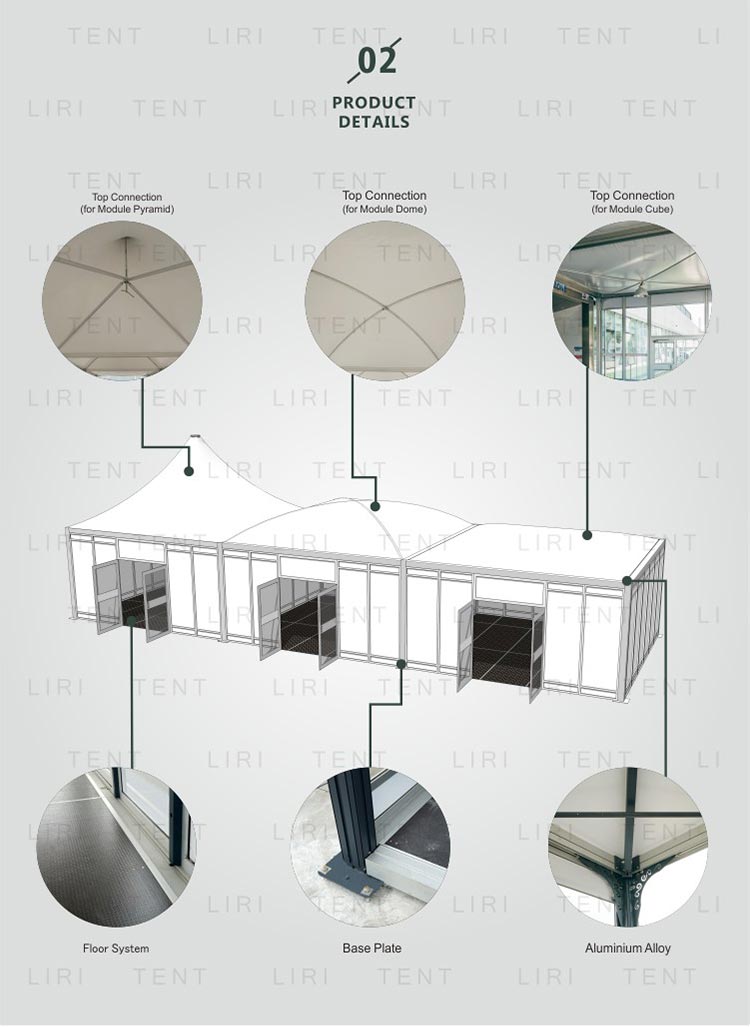 5x5m Aluminium Modular System Dome Tent for Outdoor Party and Exhibition Halls