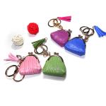 Engraved Logo Black Coin Purse Keychain , Lightweight Black Wallet Keychain