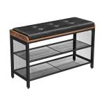 Padded Shoe Bench, Shoe Rack with Cushion, Industrial Shoe Bench, Storage Shoe