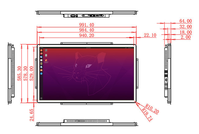 43-Inch Linux Embedded Vision System for Corporate Displays, Traffic Monitoring, Industrial Automation, and Stadium Signage