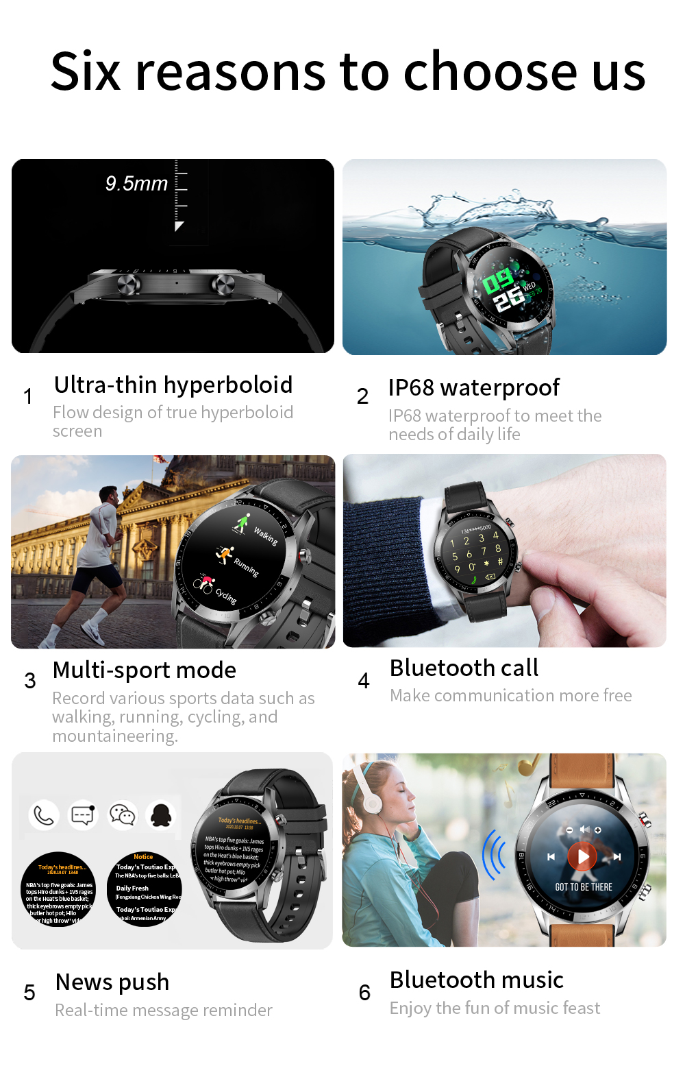 Modern Round Shape Smartwatch HL05 Full Touch Smart Bracelet